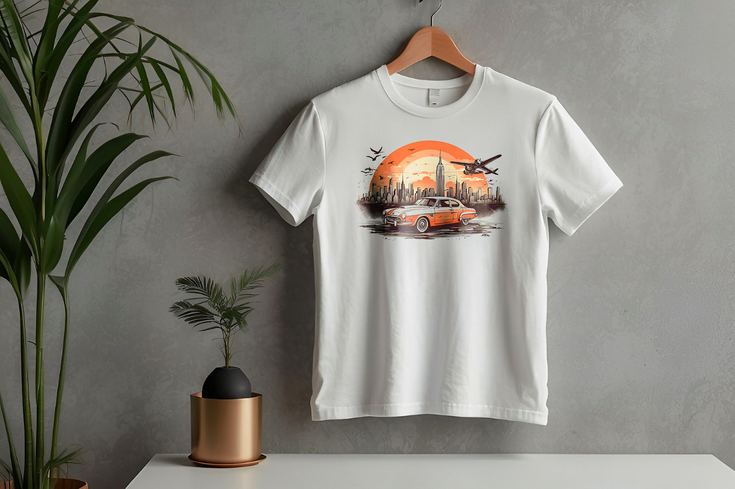 Camiseta de coche estilo retro