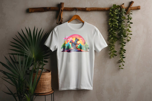 Camiseta Amanecer con una ardilla