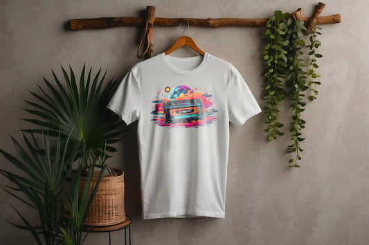 Camiseta estilo cassette antiguo