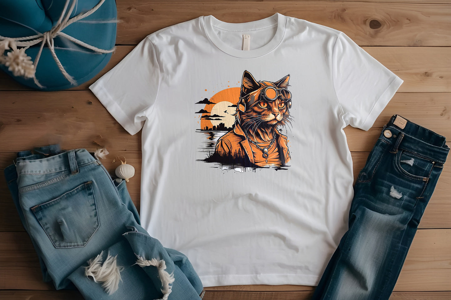 Camiseta gato piloto