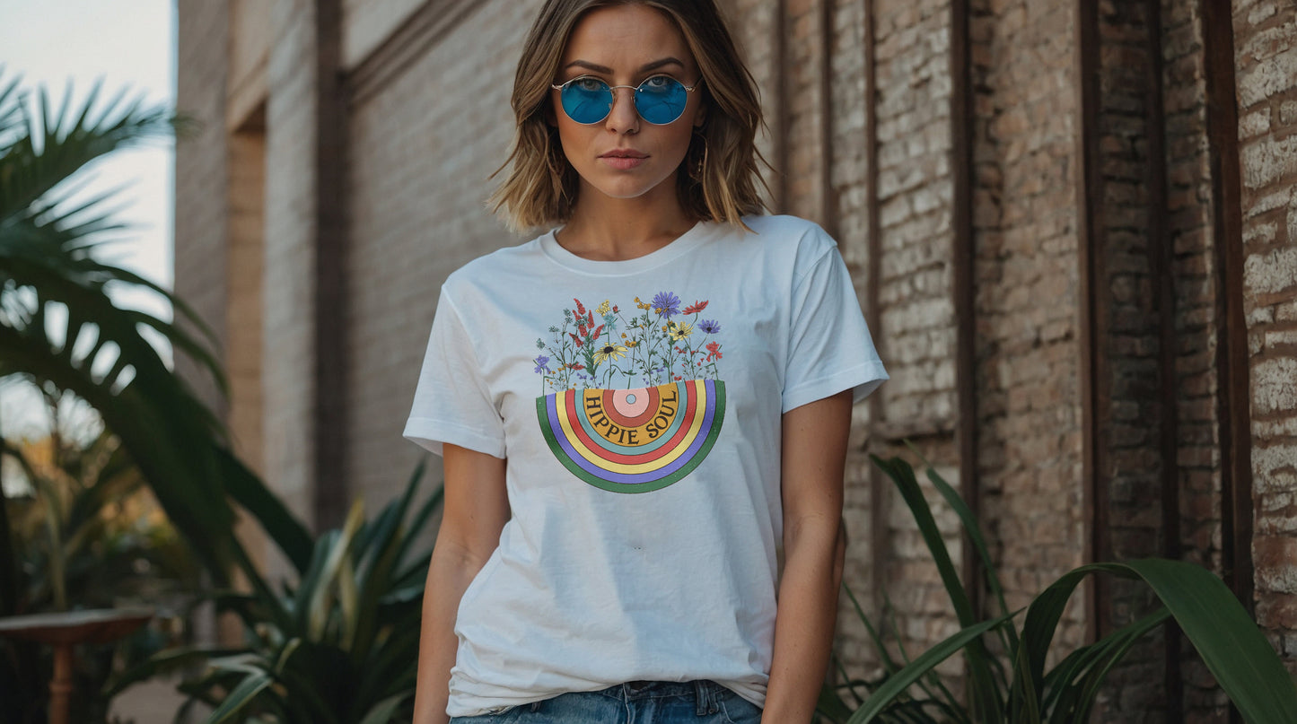 Preciosa camiseta de mujer con flores.