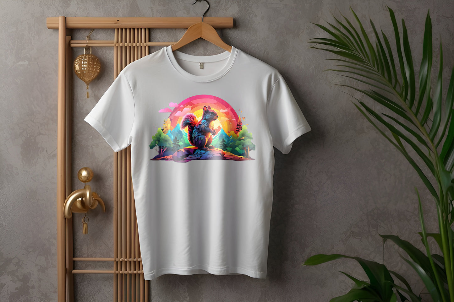 Camiseta Amanecer con una ardilla